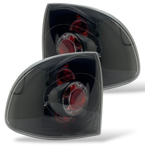 Back Rear Tail Lights Pair Set Clear Black Vauxhall Astra F 4 Door 91-97