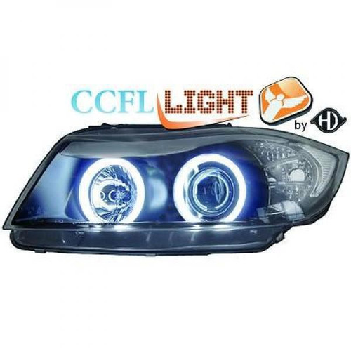 LHD CCFL Headlight Pair Clear Black BMW 3 Series E90 91 Hatchback Touring 05-08
