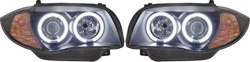 LHD Projector CCFL Headlights Pair Clear Black BMW 1 Series E81 E87 04-11