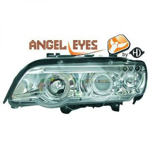 LHD Projector Headlights Headlamp Pair Angel Eyes H1 H1 BMW X5 E53 99-03