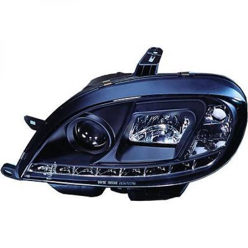LHD Projector Headlights Pair LED Dragon DRL Lights Clear Black Citroen Saxo 99-04