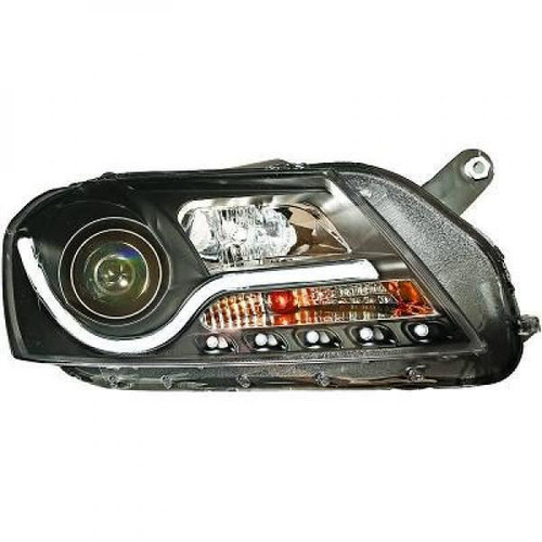 LHD Projector Headlights Pair LED lightbar DRL Clear Black VW Passat Estate 10-On