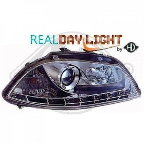 LHD Projector LED DRL Headlights Headlamp Pair Clear Chrome Seat Ibiza 02-08