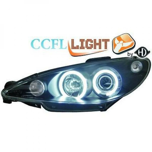 LHD Right Left CCFL Projector Headlights Pair Clear Black Peugeot 206 206CC 98-08