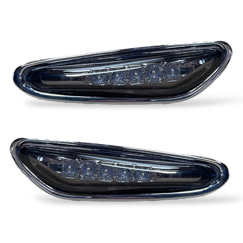 Pair LED Side Repeaters Indicator Part Smoke For BMW E46 Sedan Saloon E60 X3
