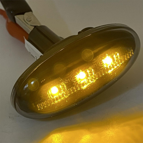 Pair LED Side Repeaters Indicator Replacement Smoke Black For Mazda 3/5/6