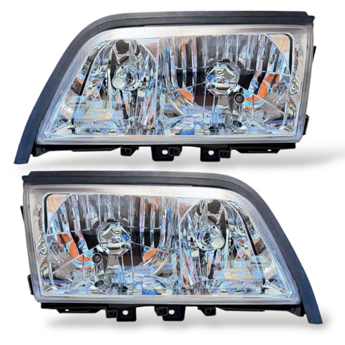 Pair Headlights LHD Clear Chrome Pair For Mercedes W124 1993-95