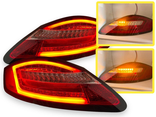 Back Rear Tail Lights Pair LED Clear Red Sequential Porsche Boxster Cayman 987