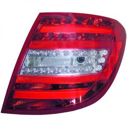 Back Rear Tail Lights Pair Set LED Red Chrome Mercedes W204 S204 estate 07-11