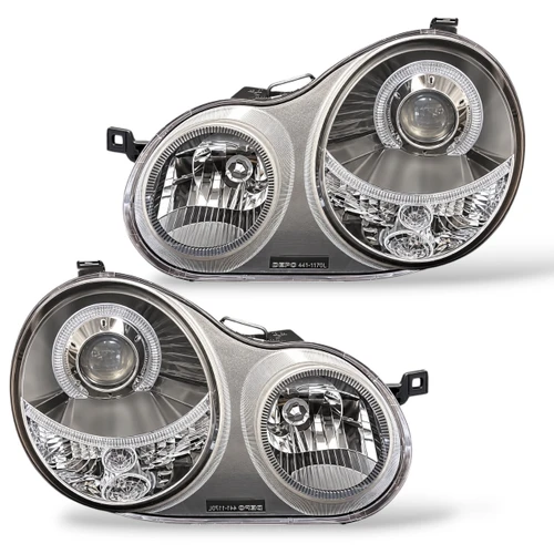 RHD LHD Projector Headlights Pair Angel Eyes Clear Black H7 H7 VW Polo 01-05
