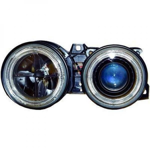 RHD LHD Projector Headlights Pair Clear Black H1 H1 BMW 3 Series E30 82-94