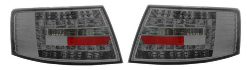 Back Rear Tail Lights Lamps For Audi A6 Saloon 04-08 Smoke LED Pair 6 Pin