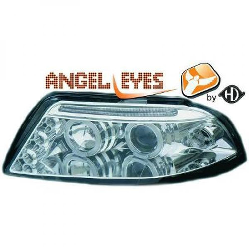 LHD Projector Headlights Pair Angel Eyes Clear Chrome VW Passat Typ3BG 00-05