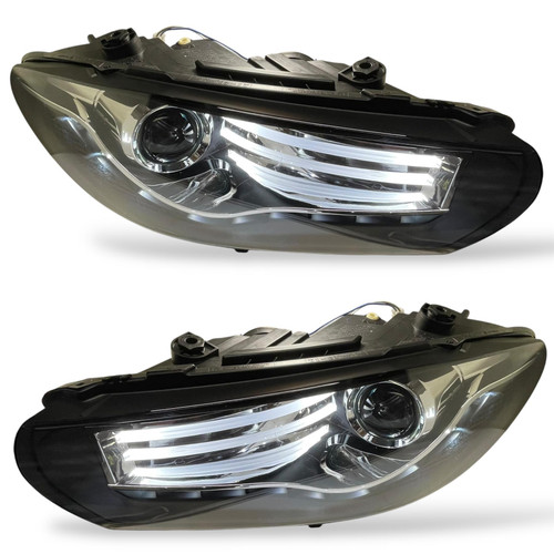 LHD Projector Headlights Pair LED Dragon DRL Lights Clear Black VW Scirocco 08-14