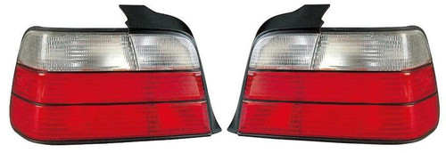 Back Rear Tail Lights Lamps Indicators Set In Red clear Pair For BMW E36 Saloon 1990-1998