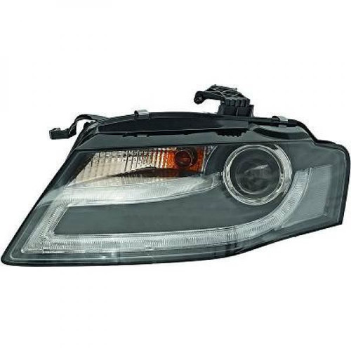 LHD Projector Headlights Pair LED Dragon DRL Lights Clear Black H7 PSY24W Audi A4 07-11