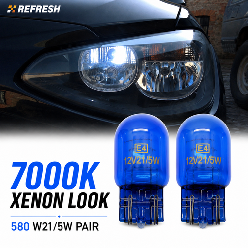 21W/5W Xenon White DRL Light Bulbs Daytime Running Lamp 580 7443 7440 7000K