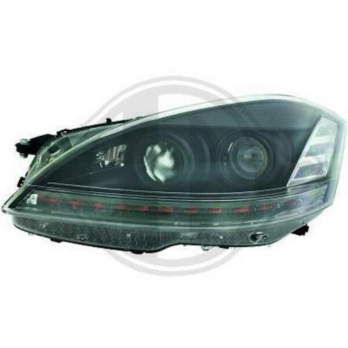 LHD Projector Headlights Pair LED Dragon DRL Lights Clear Black Mercedes W221 05-11