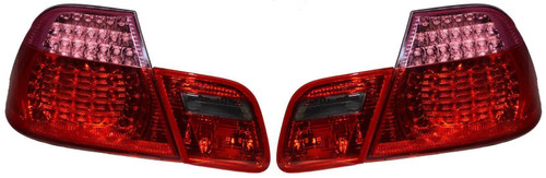 Back Rear Tail Lights Lamps Red Pink LED Pair For BMW E46 Coupe 99-03