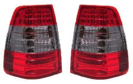 Back Rear Tail Lights LED Red-Black Red Pair For Mercedes S124 Estate Wagon