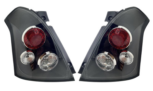 Back Rear Tail Lights Pair Set Clear Black Suzuki Swift 05-10