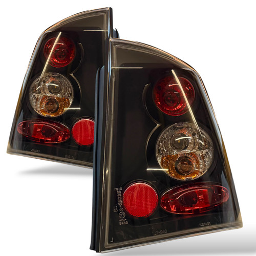Back Rear Tail Lights Pair Set Clear Black Vauxhall Astra G Coupe Saloon 97-04