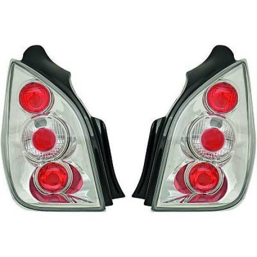 Back Rear Tail Lights Pair Set Clear Chrome Citroen C2 03-08