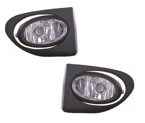 For Honda Civic Mk7 Hatchback 2001-2/2006 Fog Lights &amp; Surrounds Pair OS NS