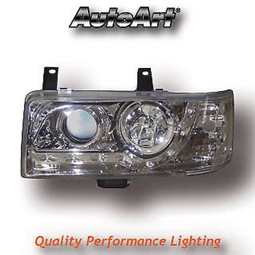 Chrome DRL LED Projector Headlights For VW Caravelle 90-95 T4 90-03 Short-Nose