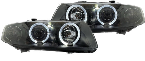 Black Angel Eye Projector Headlights Lamp Part For Seat Leon Toledo 99-05