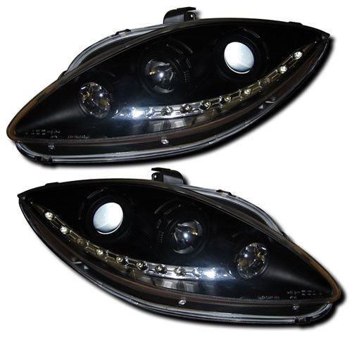 Black DRL-Look Devil Eye Headlights Lamp For Seat Leon Toledo Altea 05-09
