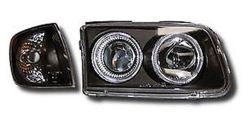 Black Angel Eye Projector Headlights For VW Polo Mk4 Hatch Facelift 6N2 99-01