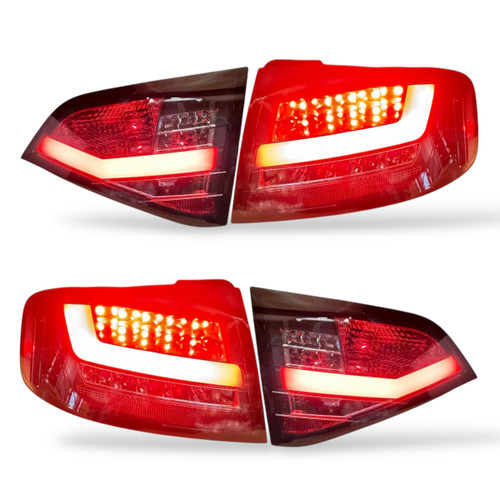 Back Rear Tail Lights Pair Set Clear Smoke Black Audi A4 Saloon 2007-11