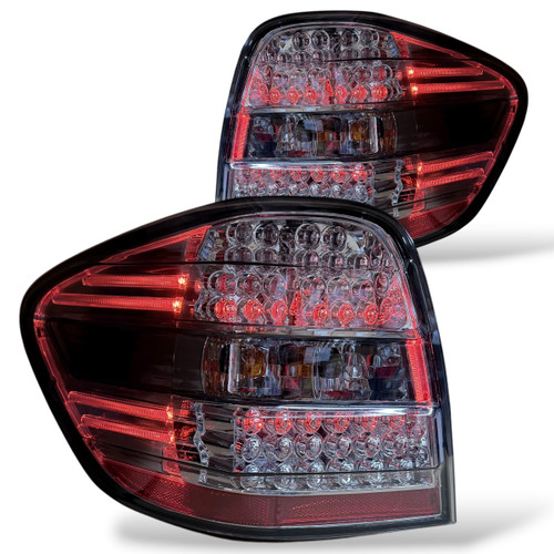 Back Rear Tail Lights Pair Set LED Clear Black Mercedes-Benz W164 05-08