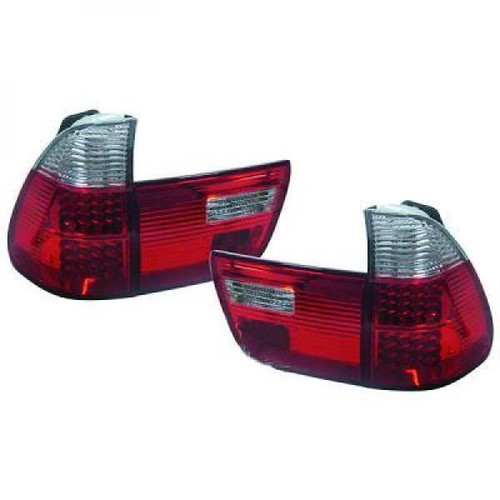 Back Rear Tail Lights Pair Set LED Clear Red White BMW X5 E53 99-03