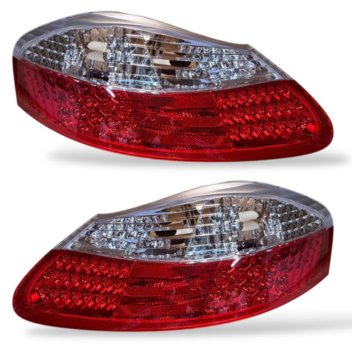 Back Rear Tail Lights Pair Set LED Clear Red White Porsche Boxster 96-04