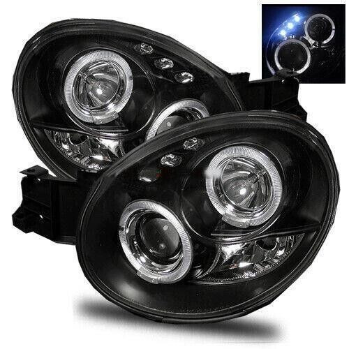 For Subaru Impreza 00-03 Bug Eye Black Angel Eye Projector Headlights Lamps