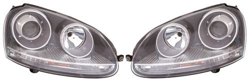 For VW Golf Mk5 V 04-09 Black Projector R32 Gti Style Headlights Lamp Part