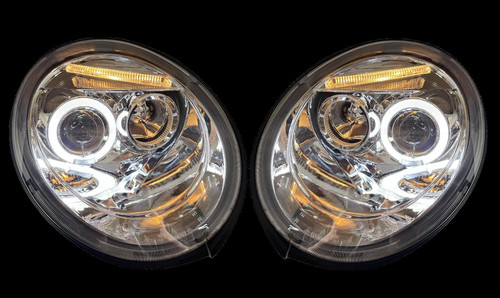 For VW Beetle 98-05 Angel Eye Chrome Headlights Lighting Lamp Replacement Part