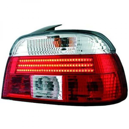 Back Rear Tail Lights Pair Set LED Strip Red White BMW E39 95-00