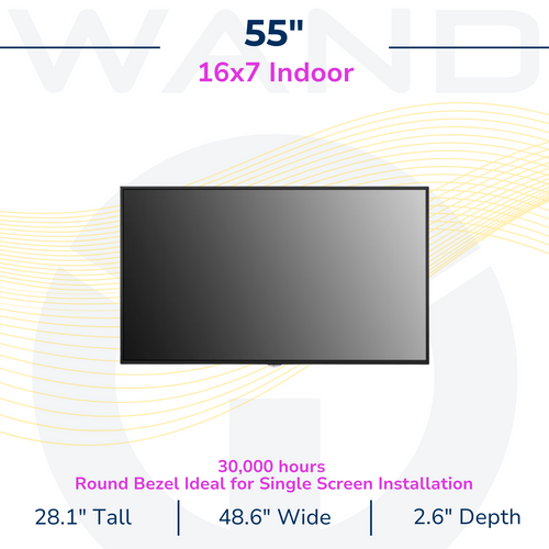 55" LG Lite Duty Smart Screen: 300nit / 16x7 / 30,000 hours