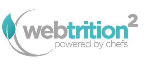 The Webtrition 2 logo, featuring a teal leaf icon, for nutrition and product integration services.