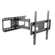 Black slim articulating wall mount featuring a dual-arm extension and VESA display brackets.