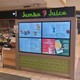 A digital management dashboard displaying content previews for the 43" LG Lite Duty Smart Screen catering menu.