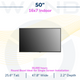 Specifications graphic for a 50" LG Lite Duty Smart Screen, detailing 16x7 format and 30,000-hour lifespan.