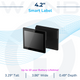 A 4.2-inch electronic smart label display showing dimensions and a 10-year battery lifetime.