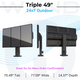 Triple 49-inch LG XE4 outdoor display for order confirmation, featuring 4000-nit brightness and 24x7 operation.