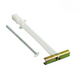 A 3/16" Toggler Assembly kit consisting of a metal toggle channel with plastic straps and a matching mounting bolt.