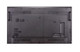 The rear view of the professional display demonstrates the robust mounting and connectivity infrastructure necessary for secure, long-term commercial digital signage deployment.