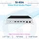 Front view of the SI-654-N high-performance video wall media player, showing four HDMI ports and networking jacks.